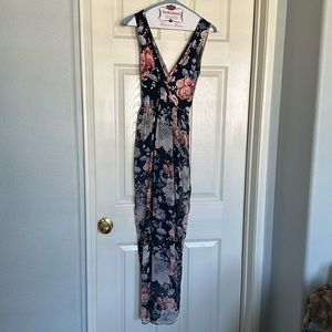 Navy blue floral dress